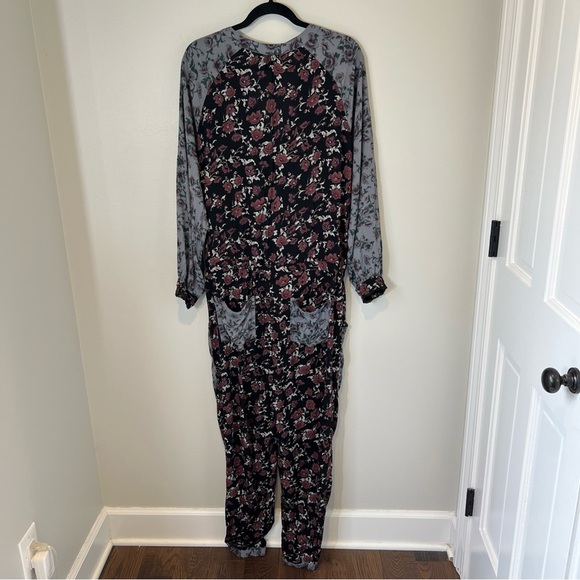 Free People Womens Sheila Floral Jumpsuit Romper Long Sleeve Lightweight Medium‎ - Picture 14 of 16